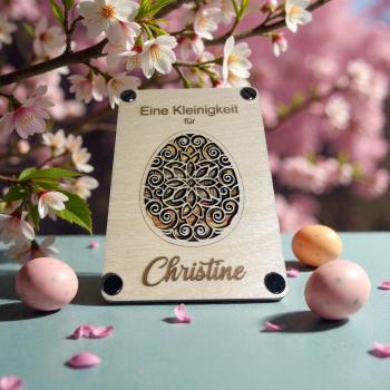 Holzkarte zu Ostern: Stilvolle Geldgeschenke personalisiert mit Namen – Die perfekte Geschenkidee für deine Liebsten!